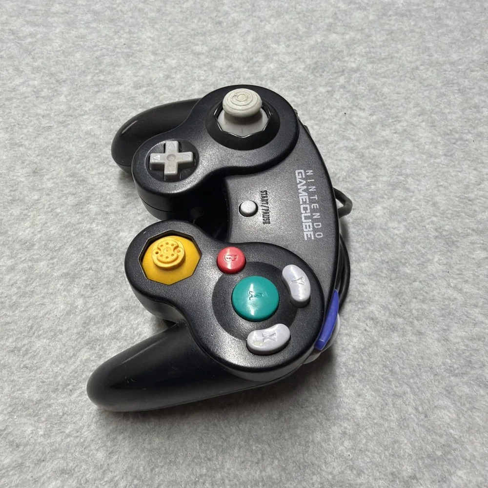 Official Nintendo GameCube Black Controller DOL-003 Wired OEM